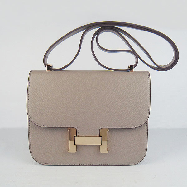 7A Hermes Oxhide Leather Message Bag Grey H017 - Click Image to Close